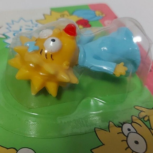 Vintage The Simpson's Maggie SIMPSON 2.5inch Bendy Jesco FOX Figure 1990 MOC - Picture 5 of 5